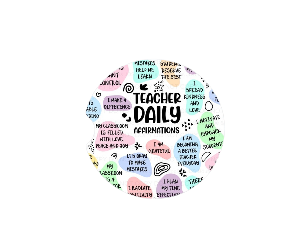 Teacher daily affirmations coaster x2