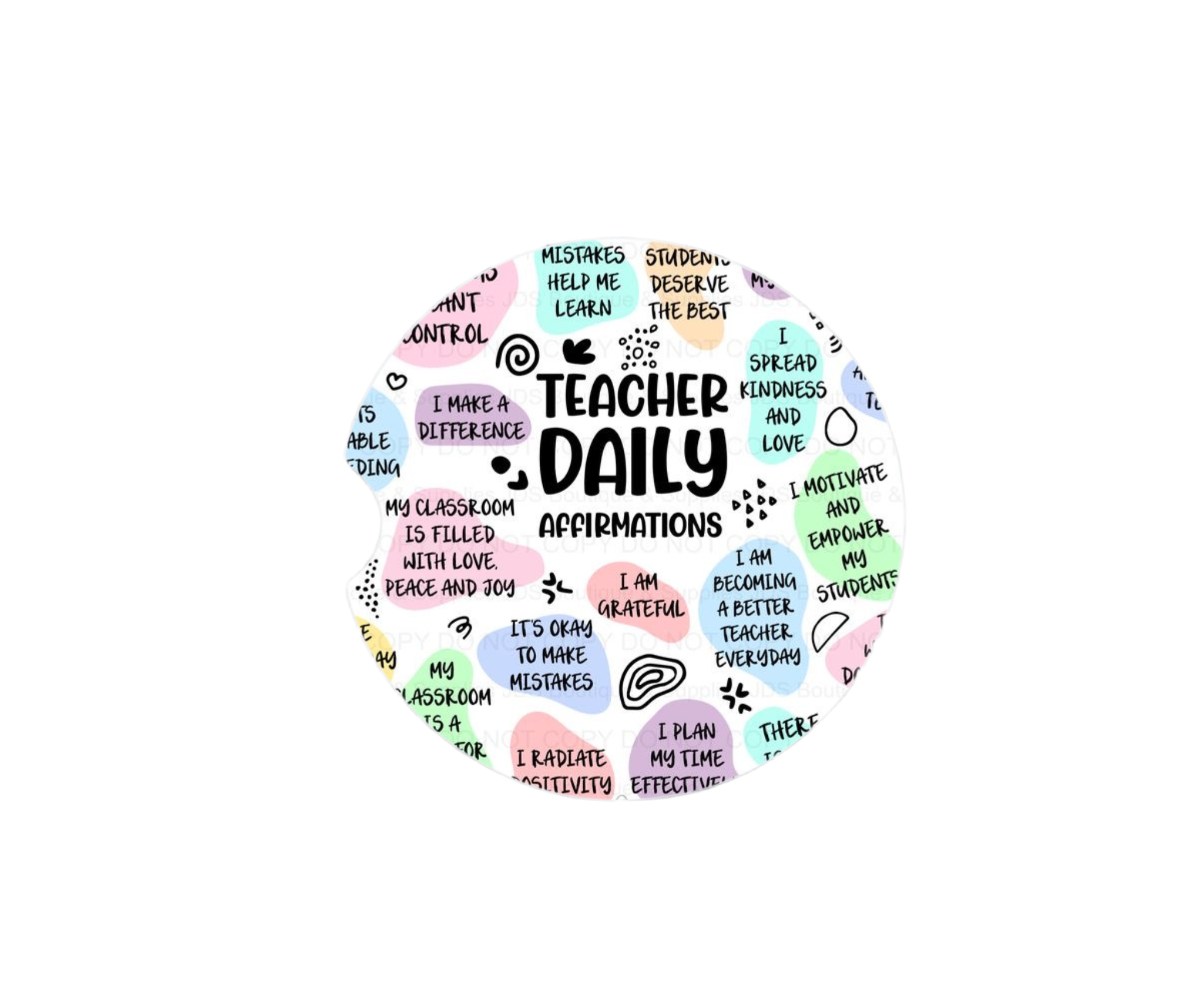 Teacher daily affirmations coaster x2